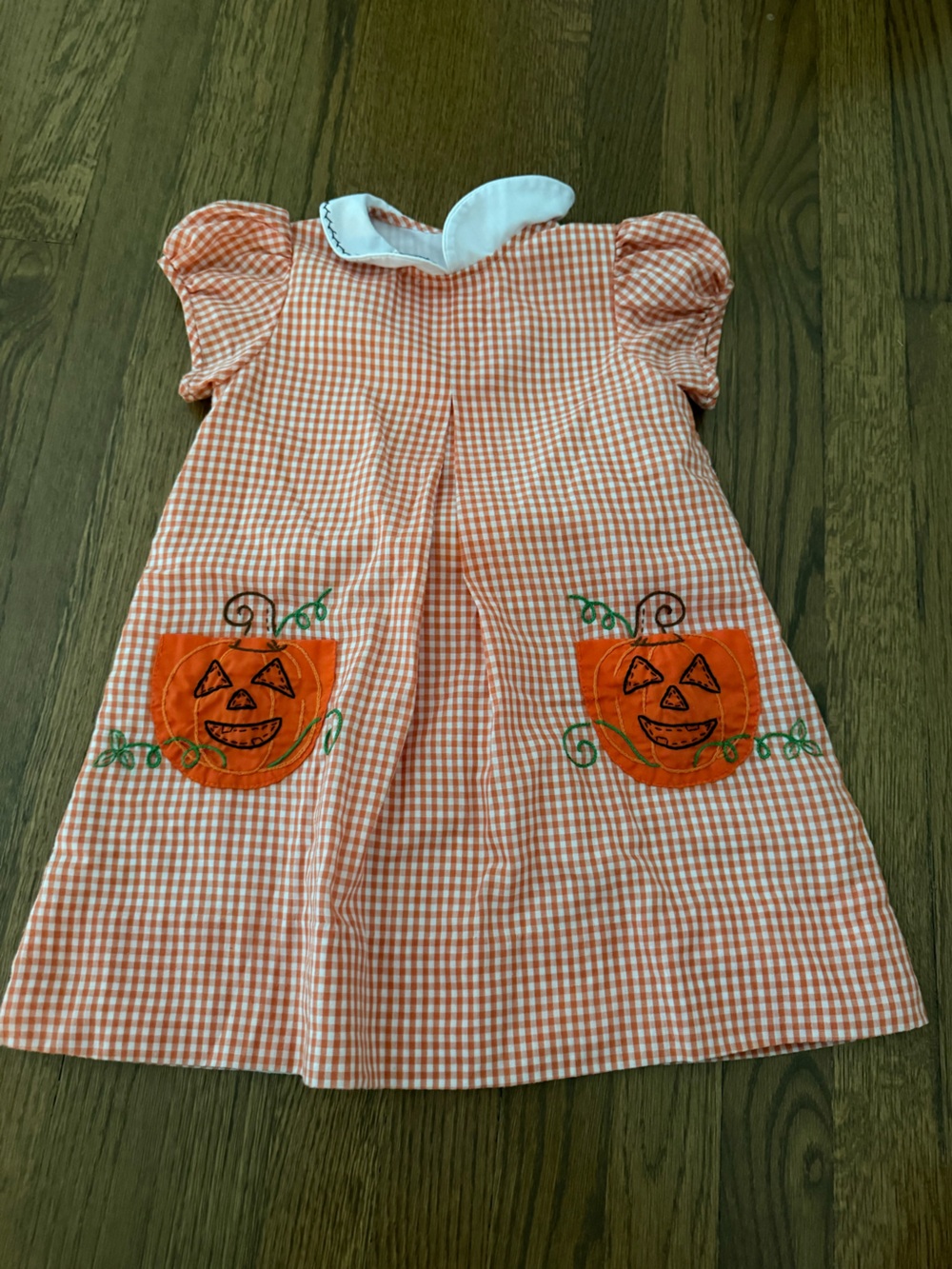 TPP Proper peony Kids Orange Gingham Pumpkin Halloween pocket Dress